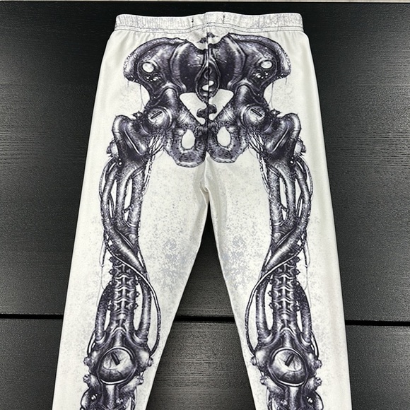 Lotus Leggings White Leggings with Black Skeleton Print - S - Picture 6 of 10